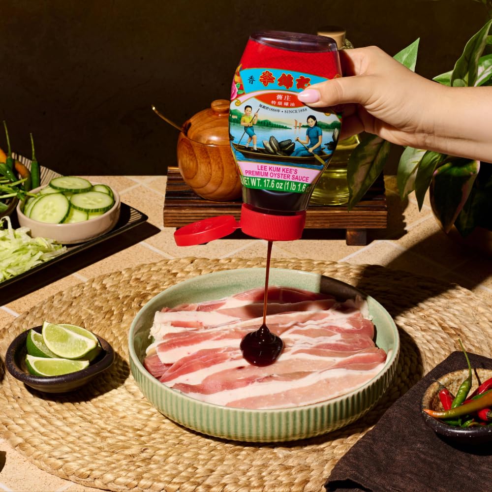 Glazing scene with Lee Kum Kee Oyster Sauce on grilled meat for caramelized finish