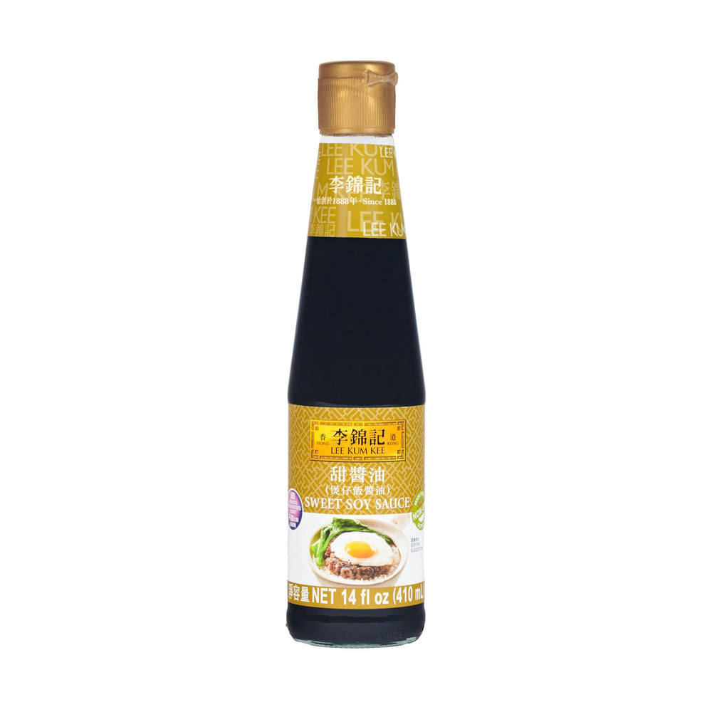 Lee Kum Kee Sweet Soy Sauce bottle pour adds glossy glaze and depth.