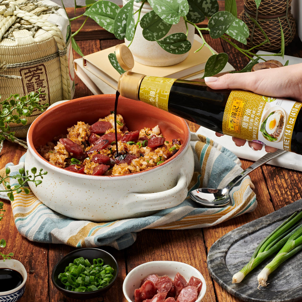 Lee Kum Kee Sweet Soy Sauce provides a rich, deep color to meals.
