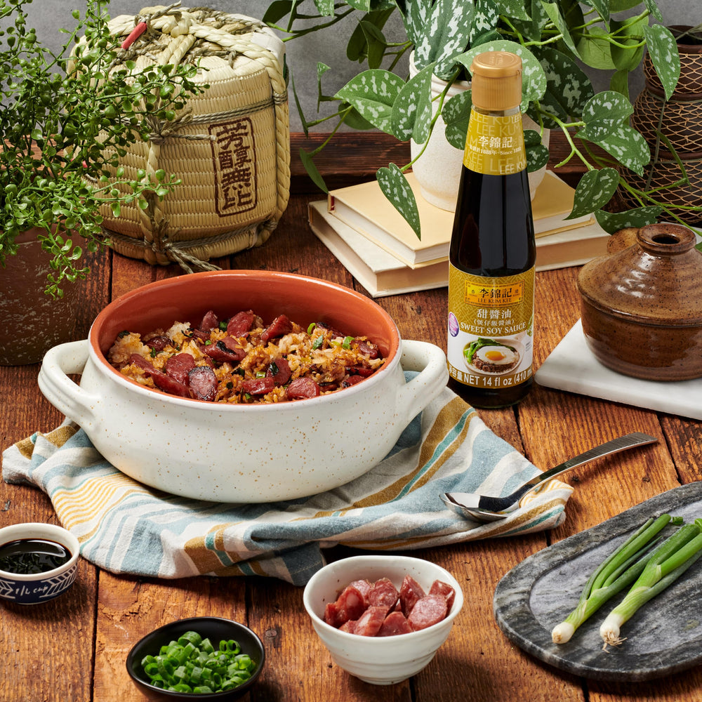 Lee Kum Kee Sweet Soy Sauce delivers silky syrup texture for drizzling.