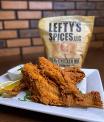 Lefty's Original Fish N' Chicken Mix dipping-bowl highlights two-step batter for bold flavors
