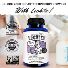 Legendairy Milk Lechita capsules closeup with organic herbs