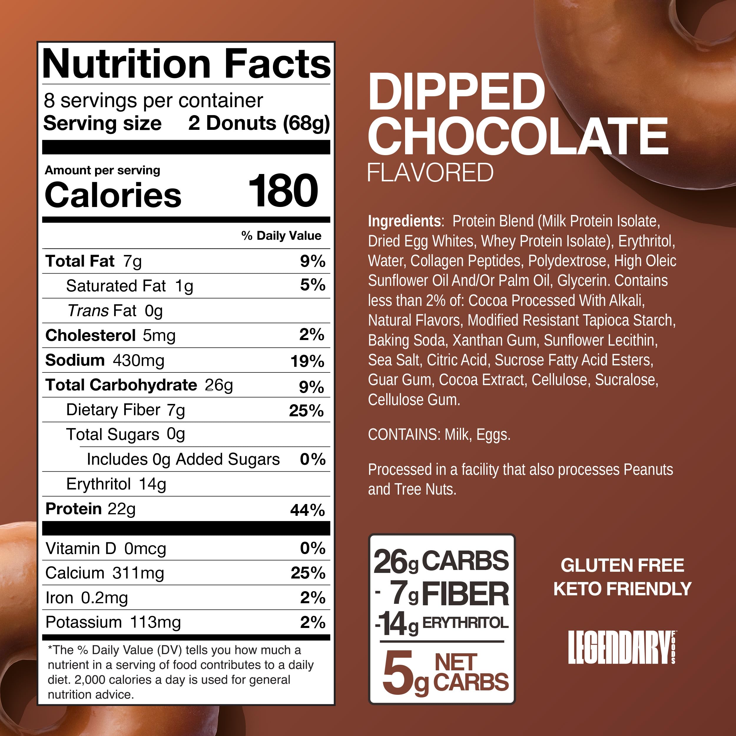 Legendary Foods Protein Donuts showcasing 22g protein per donut for post-workout energy.