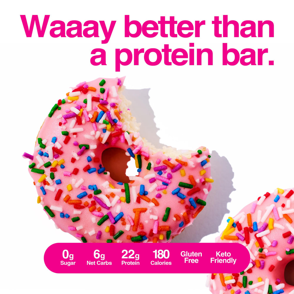 Legendary Foods Protein Donuts eight-pack on display for easy two-per-pack snacking