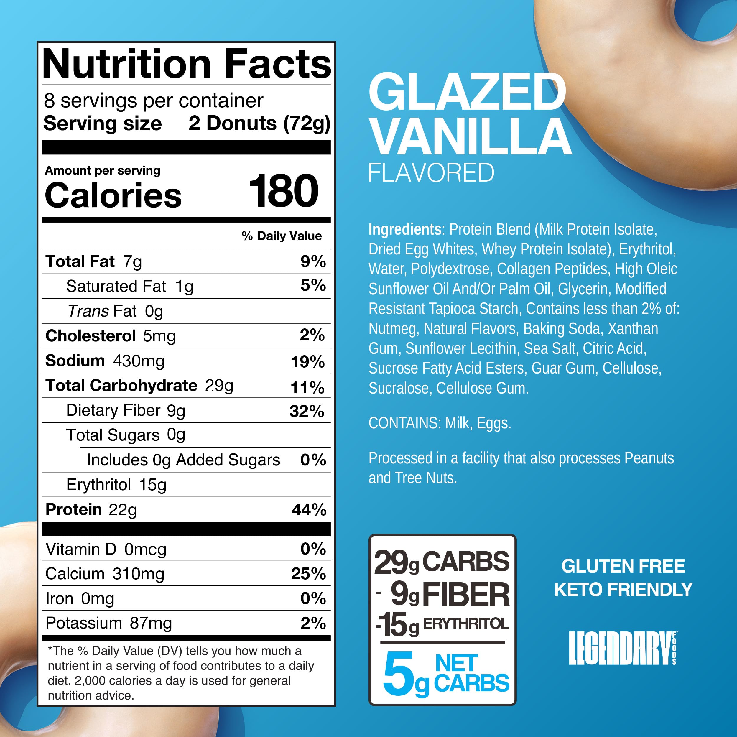 Legendary Foods Protein Donuts glaze closeup emphasizes shiny glaze melting on warmth.