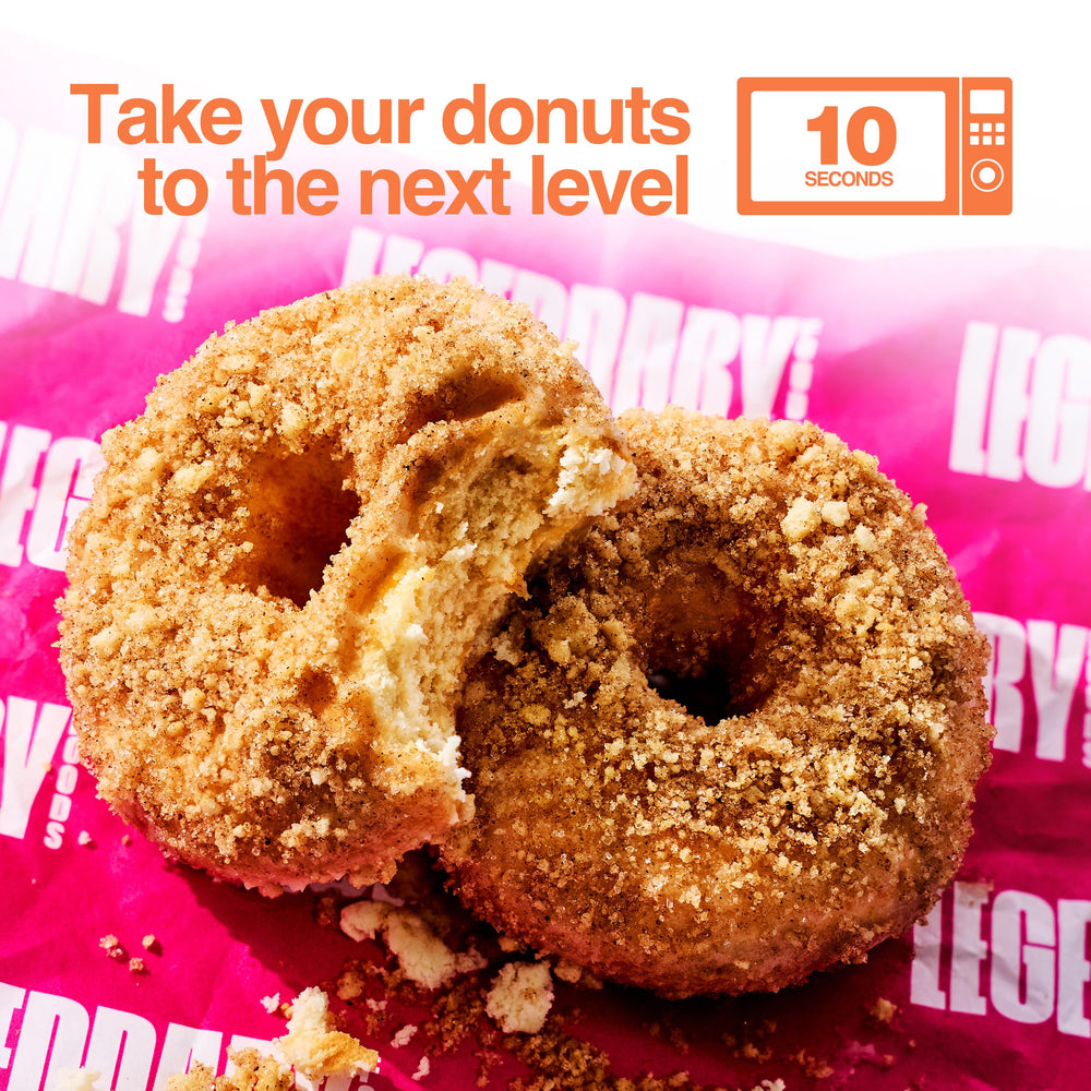 Legendary Foods Protein Donuts microwave-ready for warm glaze.