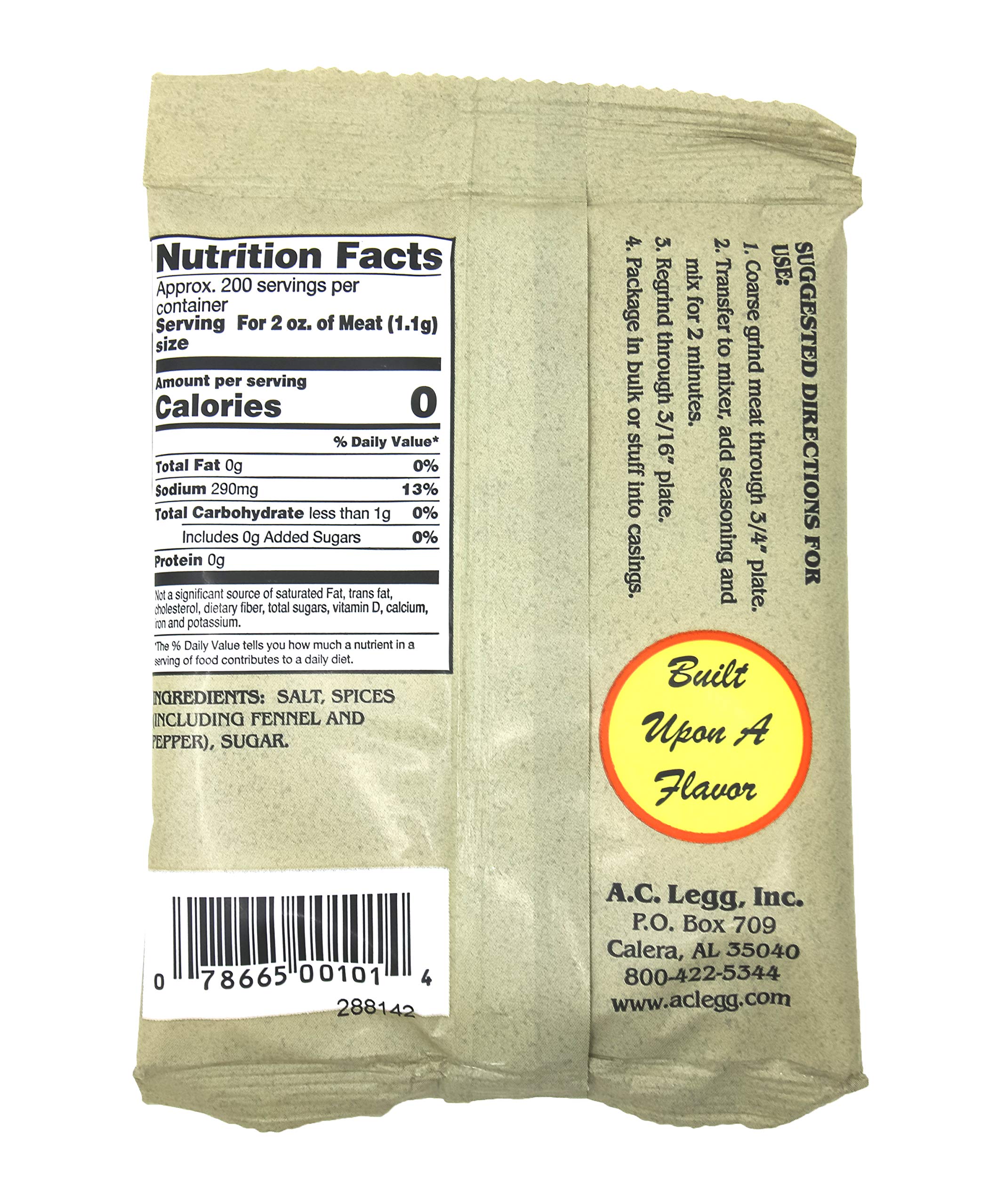 Legg's Old Plantation Sweet Italian Sausage Seasoning used with bulk meat for sausages