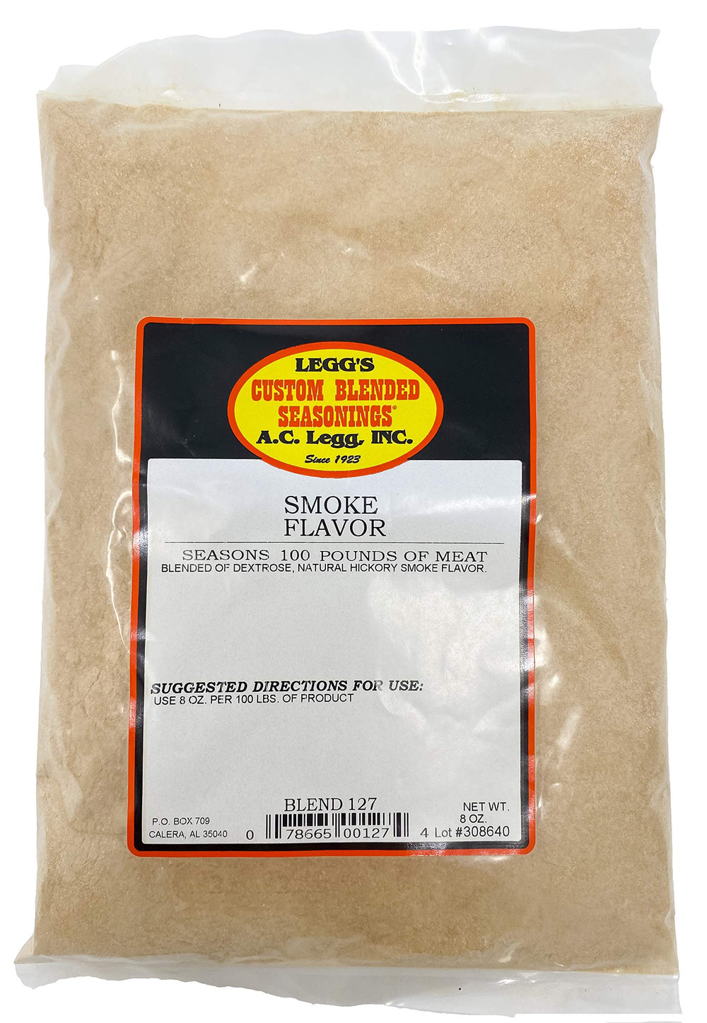 Legg's Old Plantation Smoke Flavor Seasoning adds hickory smoke to meats for richer flavor.