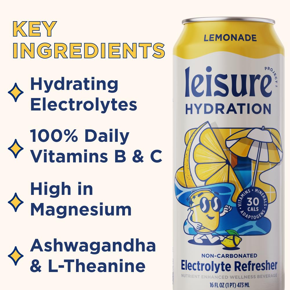 Leisure Hydration recyclable can highlighting eco-friendly packaging