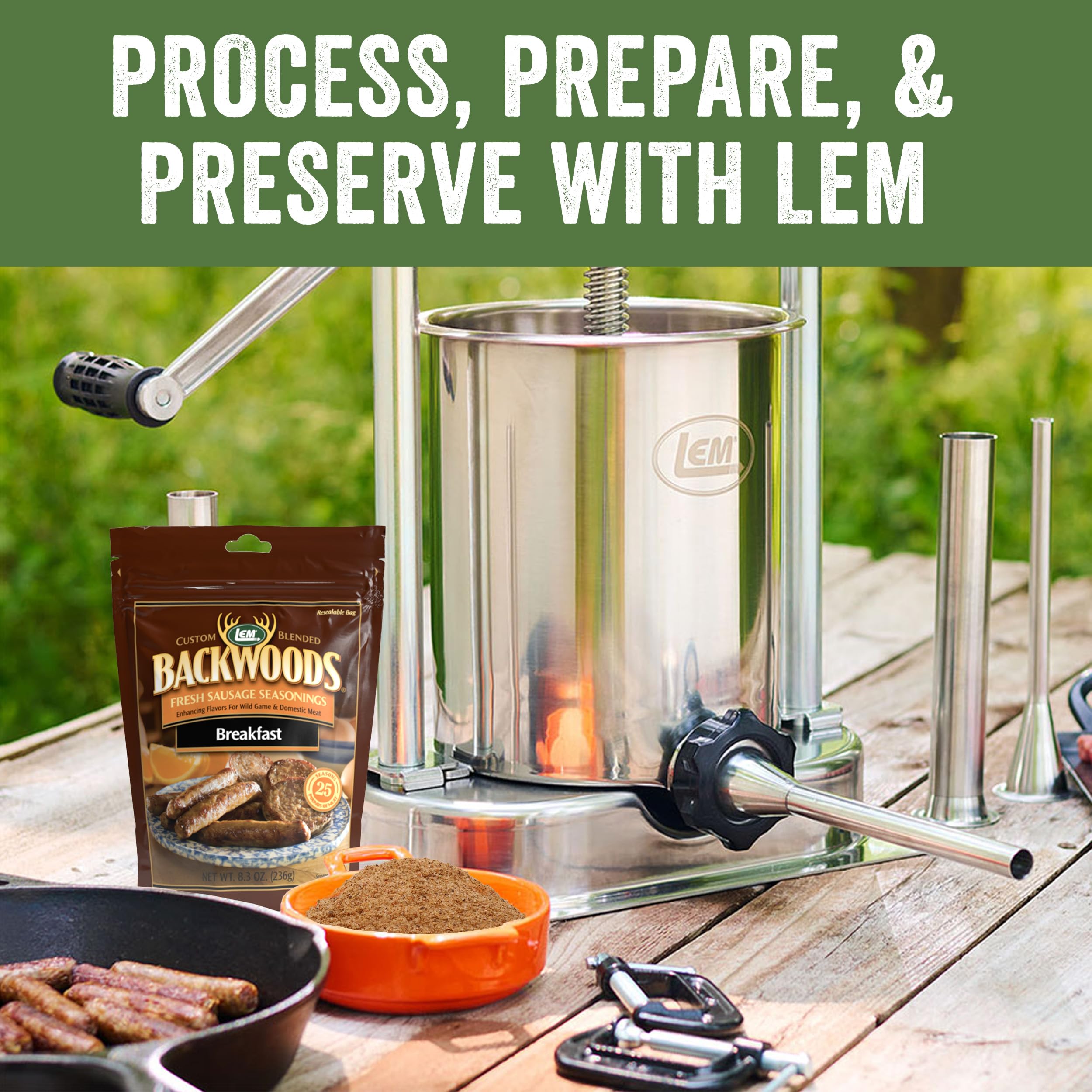 Finished LEM Backwoods breakfast sausage resting, aroma filling kitchen