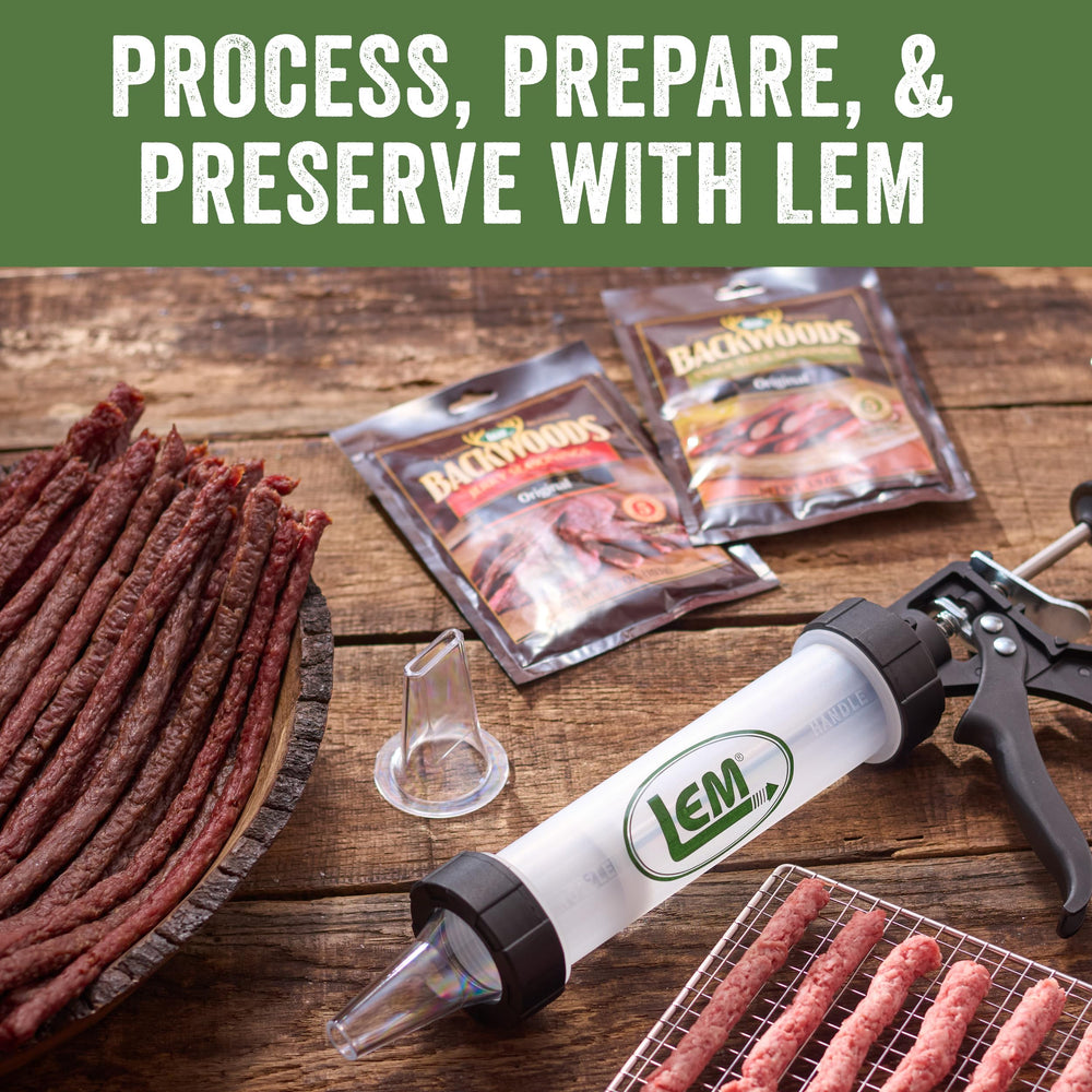 LEM Backwoods seasoning used with dehydrator for even dried jerky