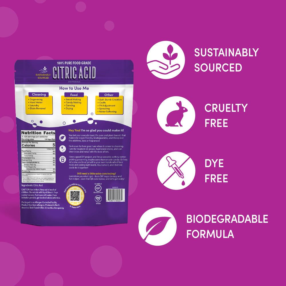 Lemi Shine citric acid powder sourced in North America for consistent quality