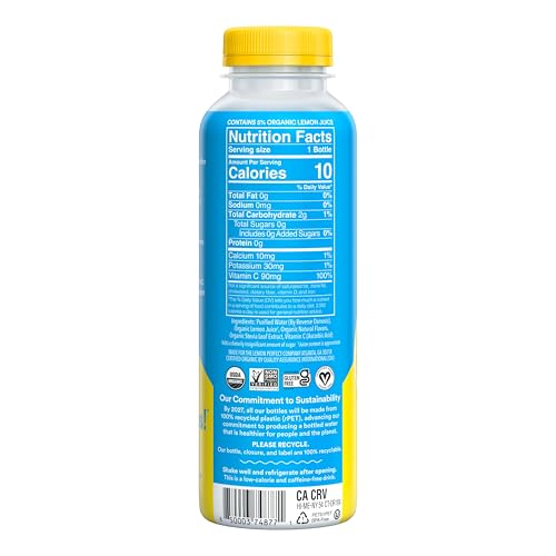 Lemon Perfect bottle being poured for refreshing on-the-go hydration.