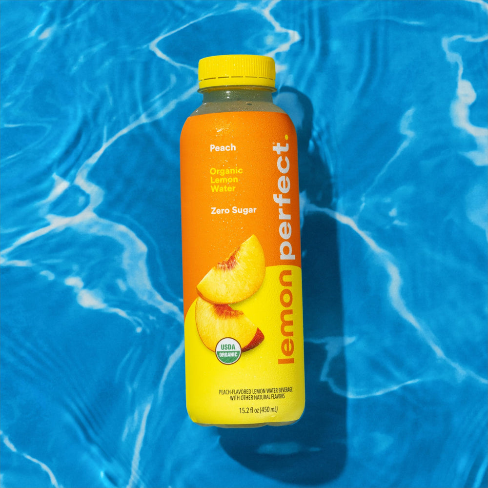 Lemon Perfect Peach electrolytes image emphasizes balanced hydration from potassium.