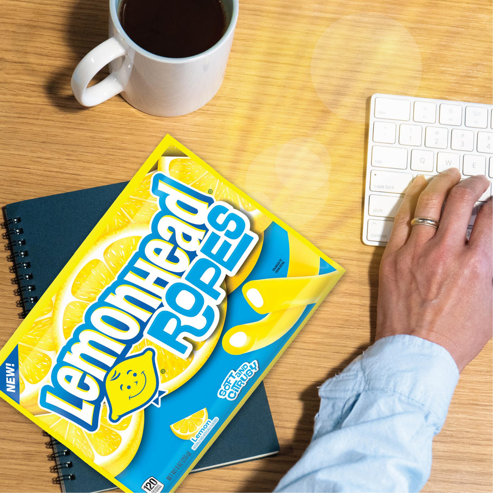 LEMONHEAD Ropes vs original hard candy, explore citrus variety.