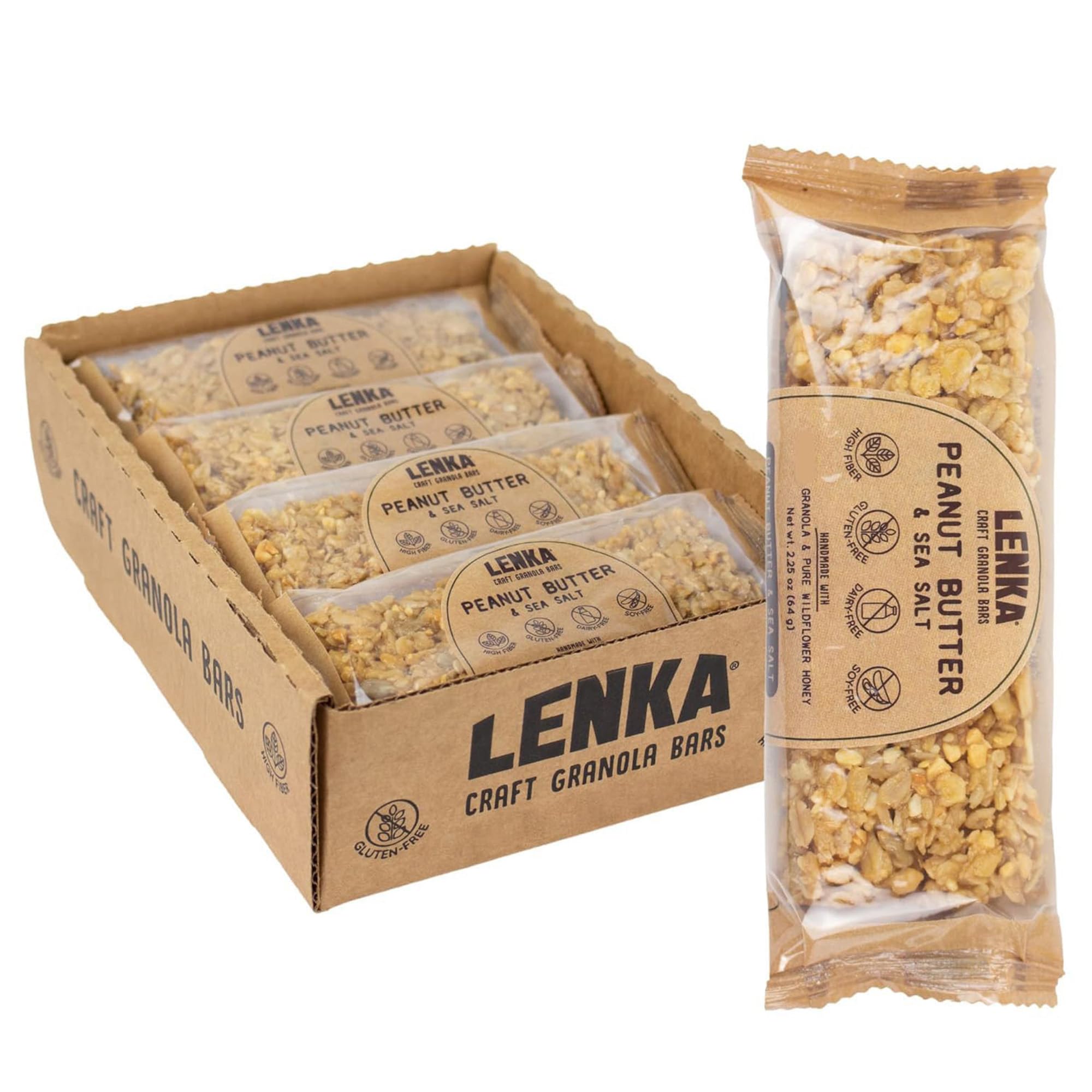 Lenka peanut-butter-sea-salt bar, on-the-go snack with satisfying flavor