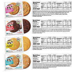 Lenny & Larry's Complete Cookie flavors arranged on a plate for tasting
