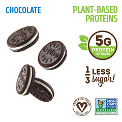 Close-up of The Complete Cremes chocolate filling highlighting plant protein
