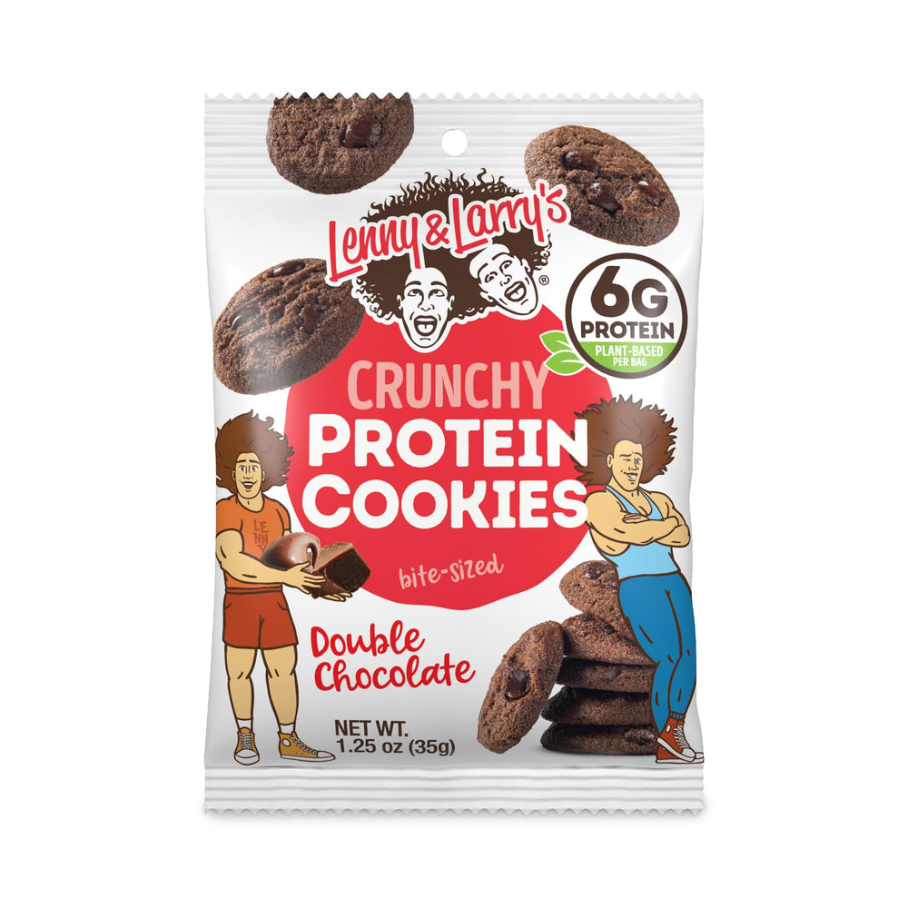 Lenny & Larry's Complete Crunchy Cookie 12-pack on-the-go snack setup for busy days
