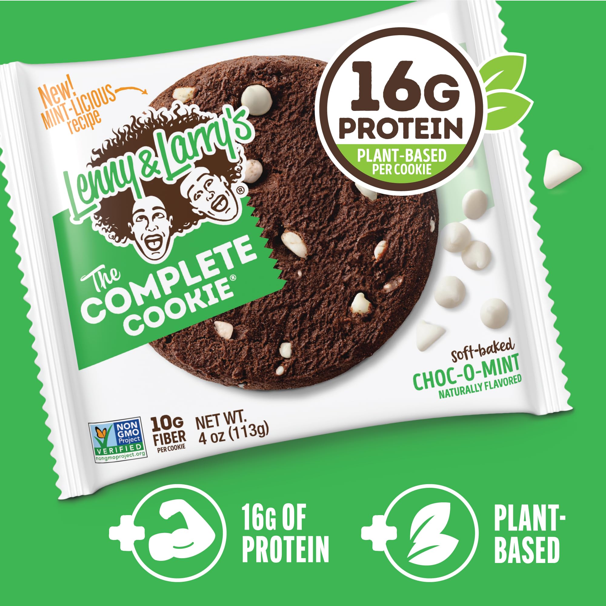 Lenny and Larry's cookie provides 16g plant protein per cookie.