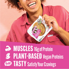 Lenny & Larry's vegan, non-GMO Complete Protein Cookie on shelf.