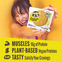 Lenny & Larry's lemon poppy seed cookie ingredients highlight plant-based protein and fiber