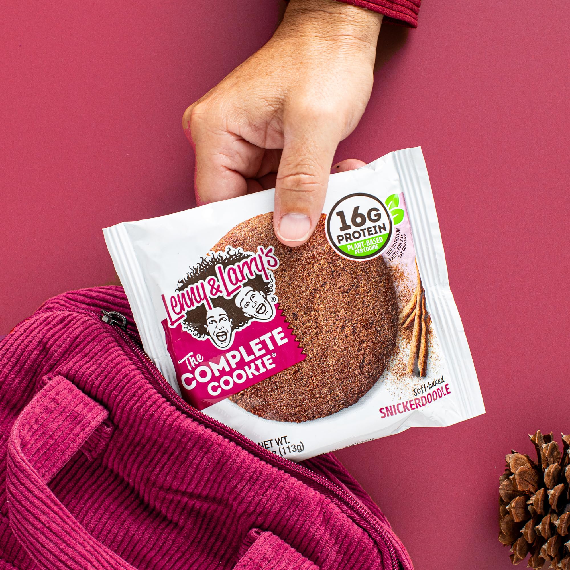 Nutrition panel highlights 16g protein and 10g fiber