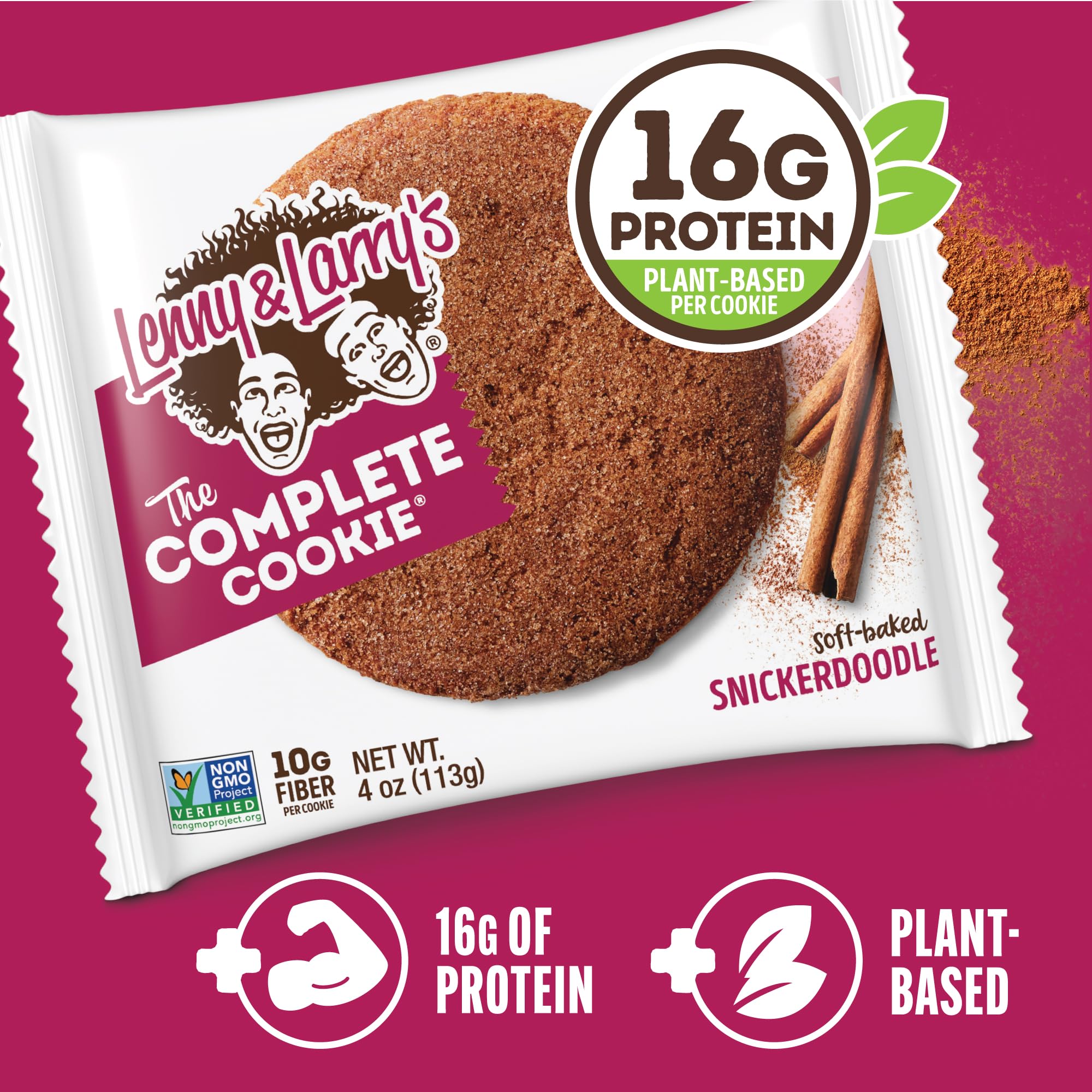Certified vegan label on Lenny & Larry's cookie