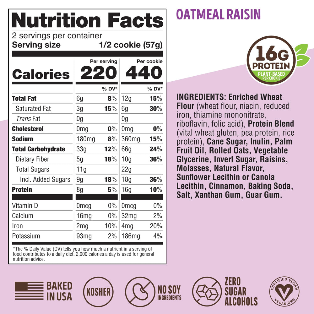 Vegan-label visible on Lenny & Larry's Complete Protein Cookie packaging.