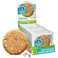 Lenny & Larry's Complete Protein Cookie packaging emphasizes vegan, non-GMO snack options.