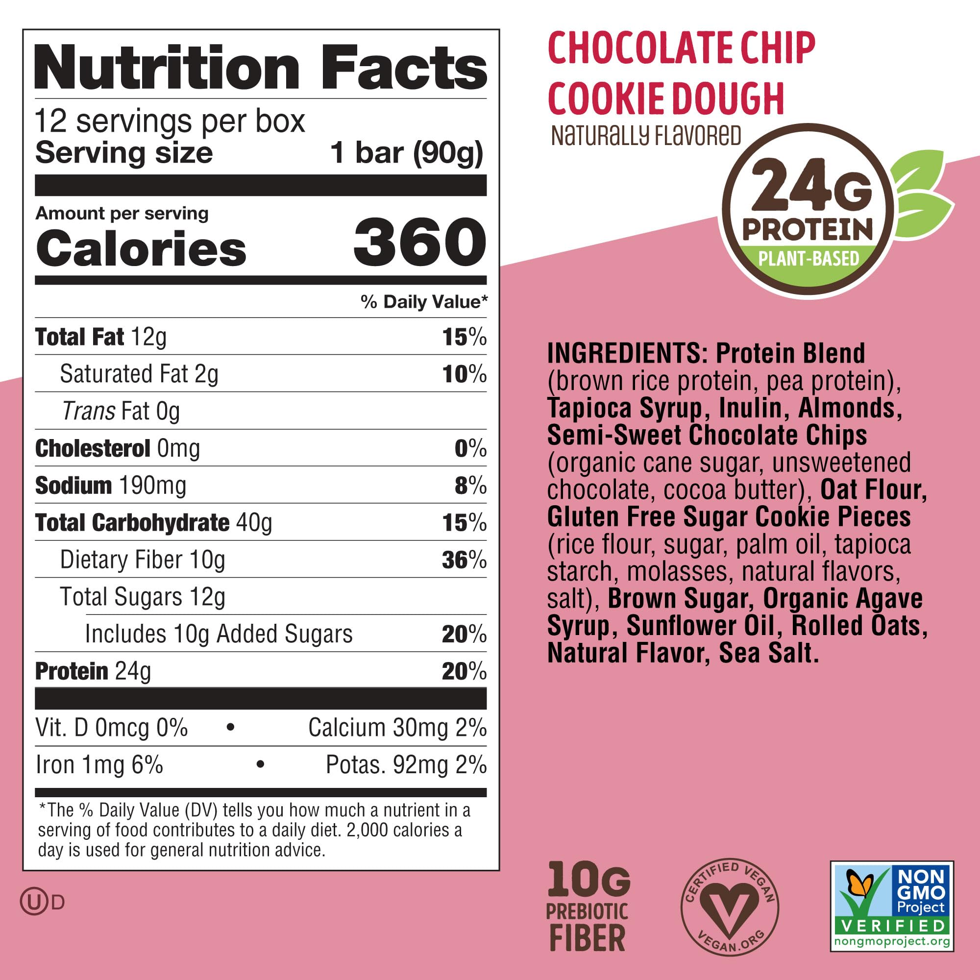 Lenny & Larry's Cookie-fied BIG BAR 90g serving size on wrap, ideal for on-the-go fueling
