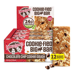 Lenny & Larry's Cookie-fied BIG BAR chocolate chip dough close-up showing chewy texture for post-workout snacking