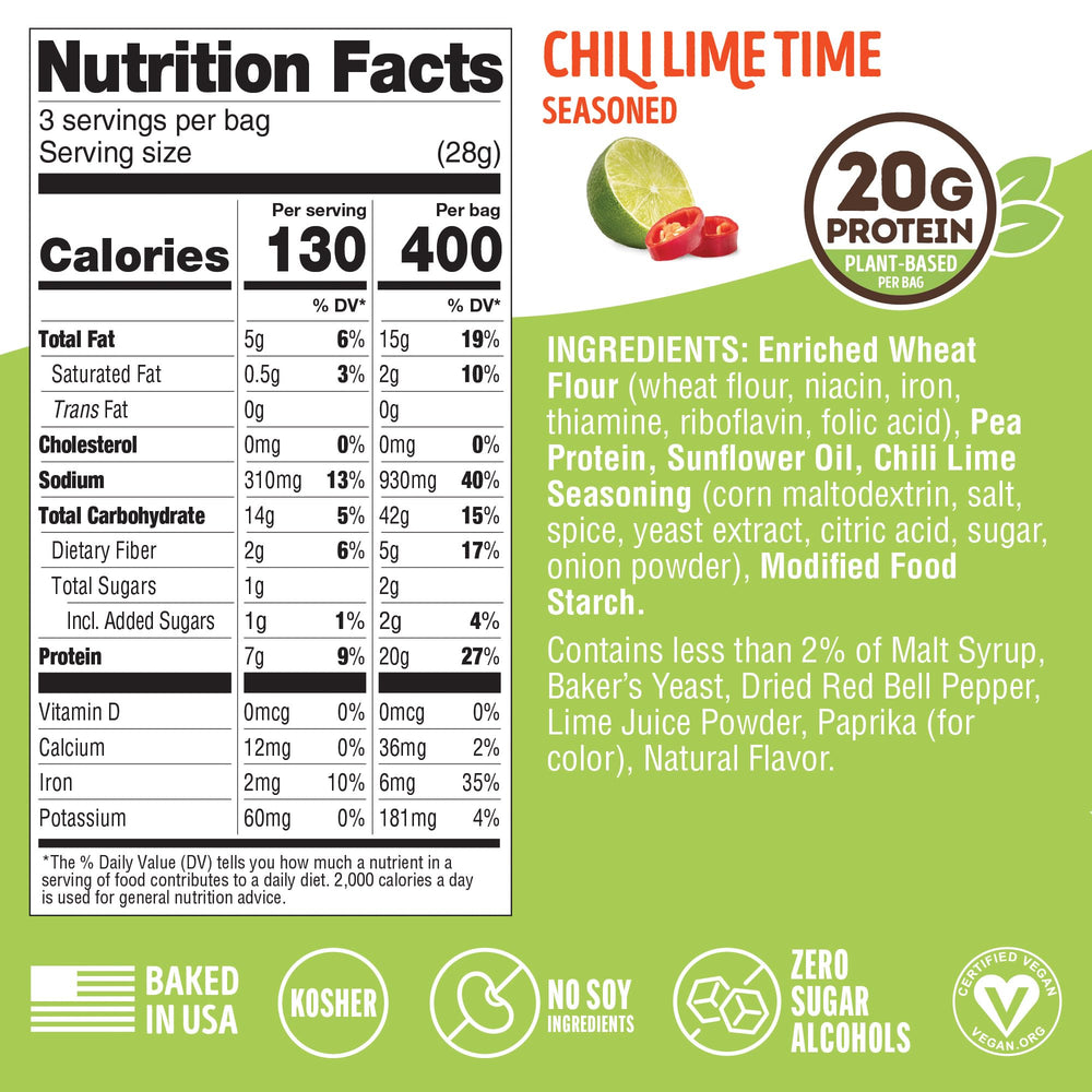FITZELS provides 20g plant-based protein per pouch.