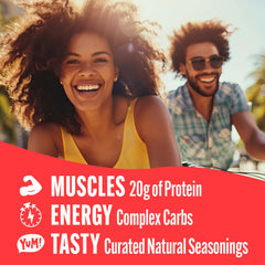 Lenny & Larry's FITZELS Pizza Palooza nutrition panel showing 20g protein per serving.