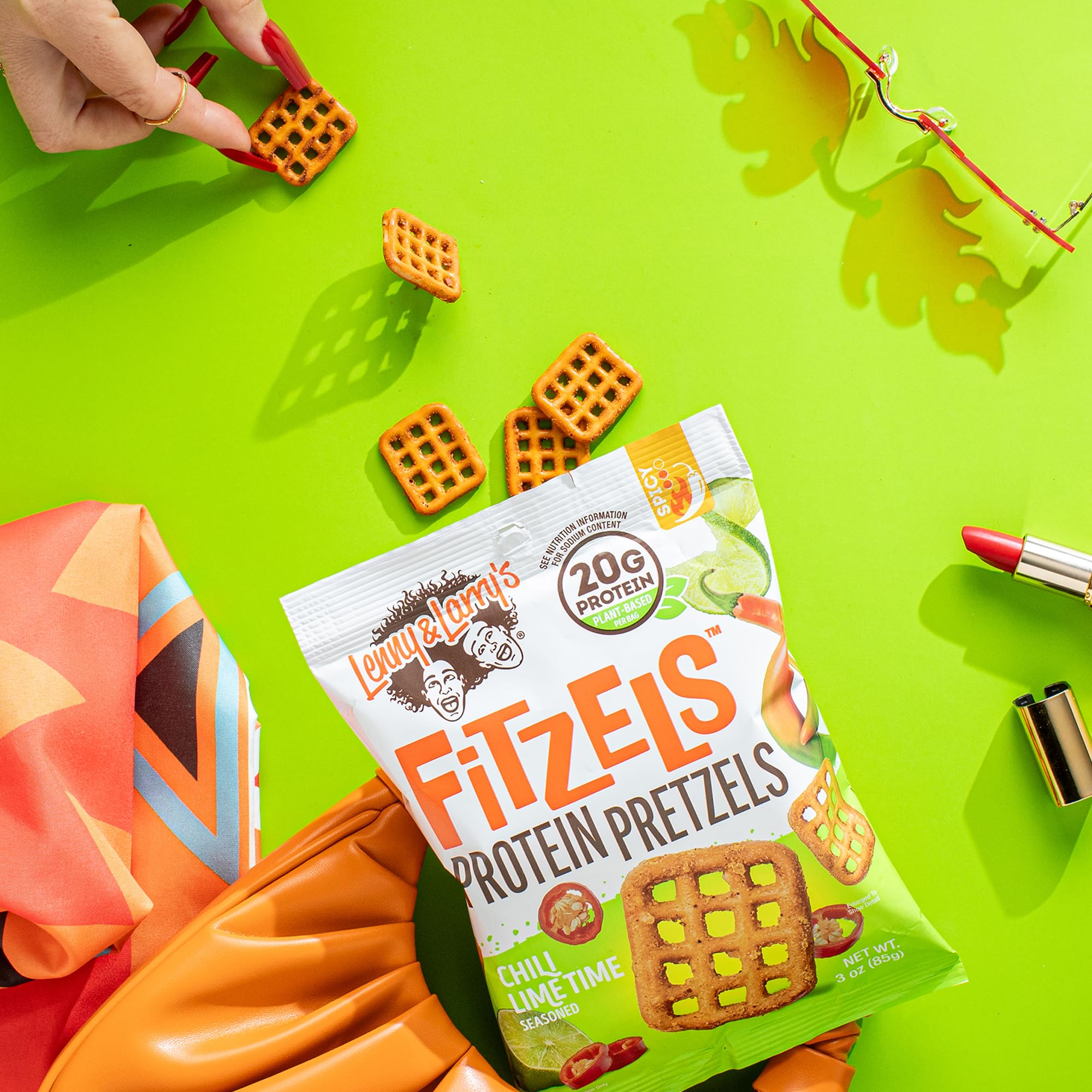 US-made FITZELS snack in a convenient package.