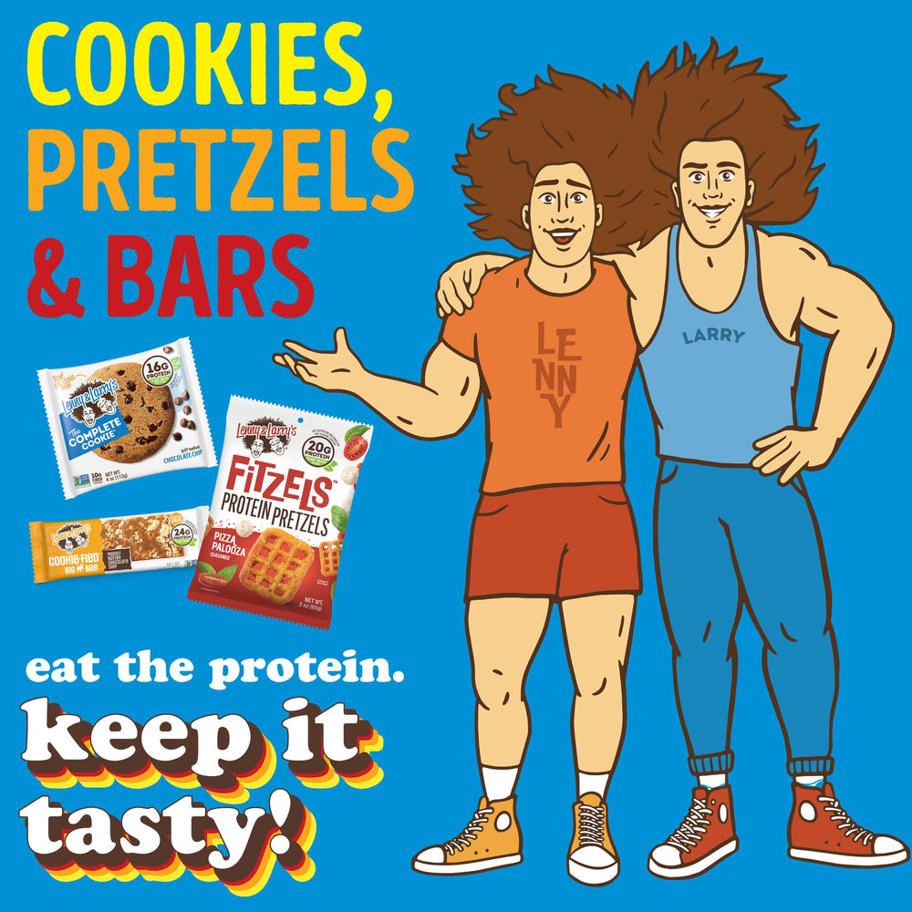 Lenny & Larry's FITZELS US-made production and Non-GMO packaging.
