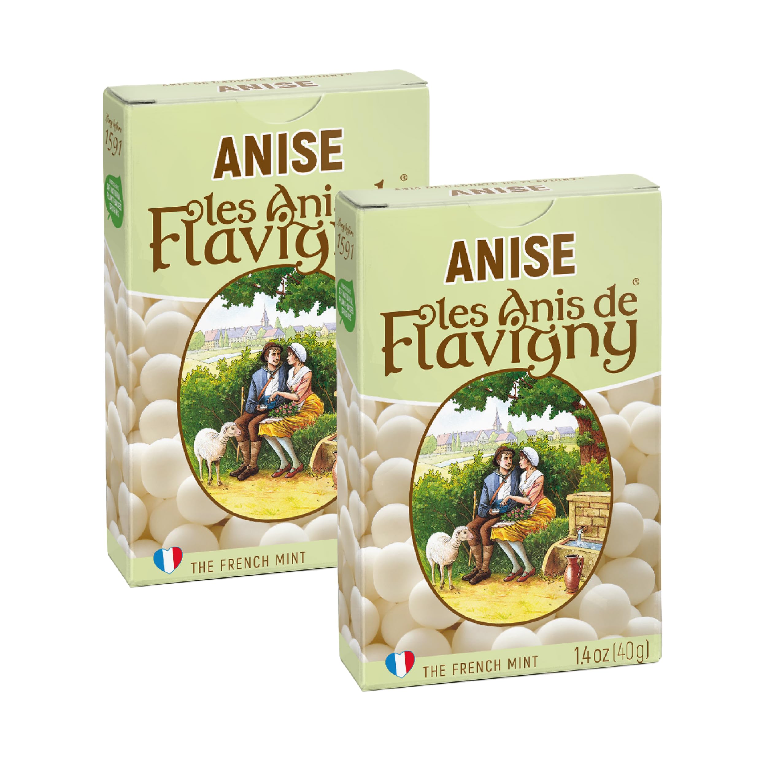 Les Anis de Flavigny center-seed candy with natural anise heart for classic flavor.