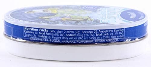 Les Anis de Flavigny Rose-Violet-Lemon-Mint tin blends floral and citrus notes for tasting.