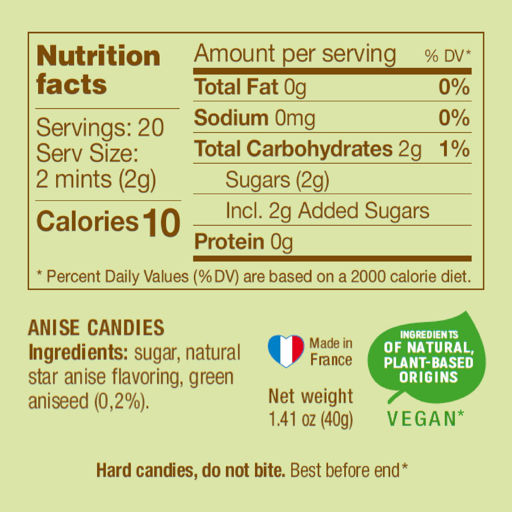 Les Anis de Flavigny sugar-coating candy with slow-melt, delicate sweetness.