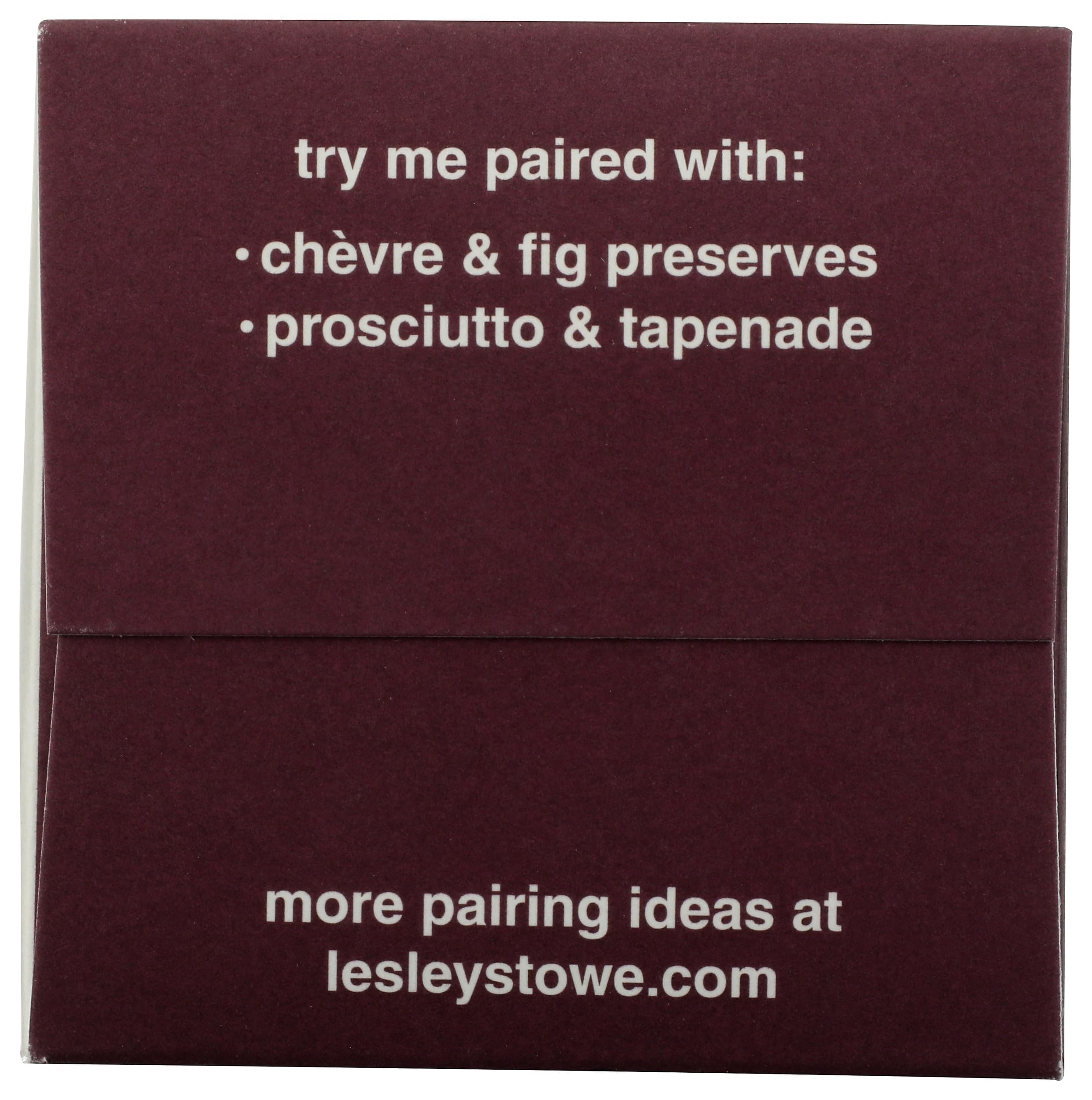 Lesley Stowe Raincoast Crisps Fig Olive atelier shot