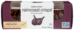 Lesley Stowe Raincoast Crisps Fig Olive pack, ideal for pairing with soft cheeses
