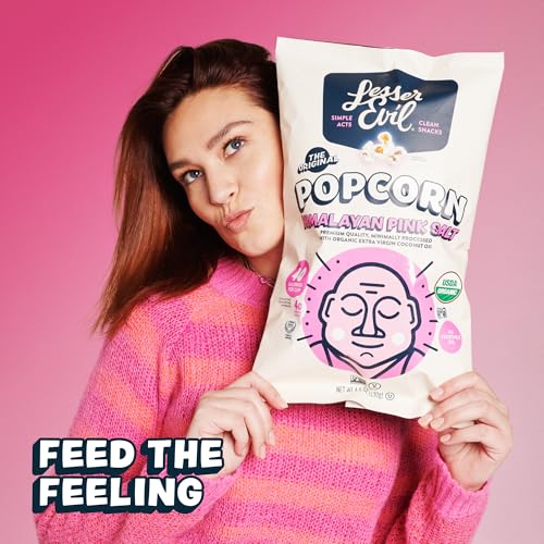 Lesserevil air-popped butterfly popcorn with fluffy bite.