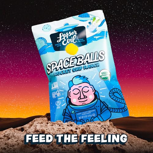 Organic ingredients highlight cornmeal and vegan ranch seasoning in Space Balls.