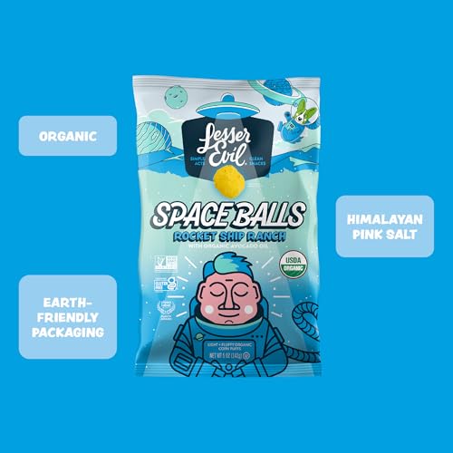 Pack of 3 LesserEvil Space Balls showcases value and convenience.