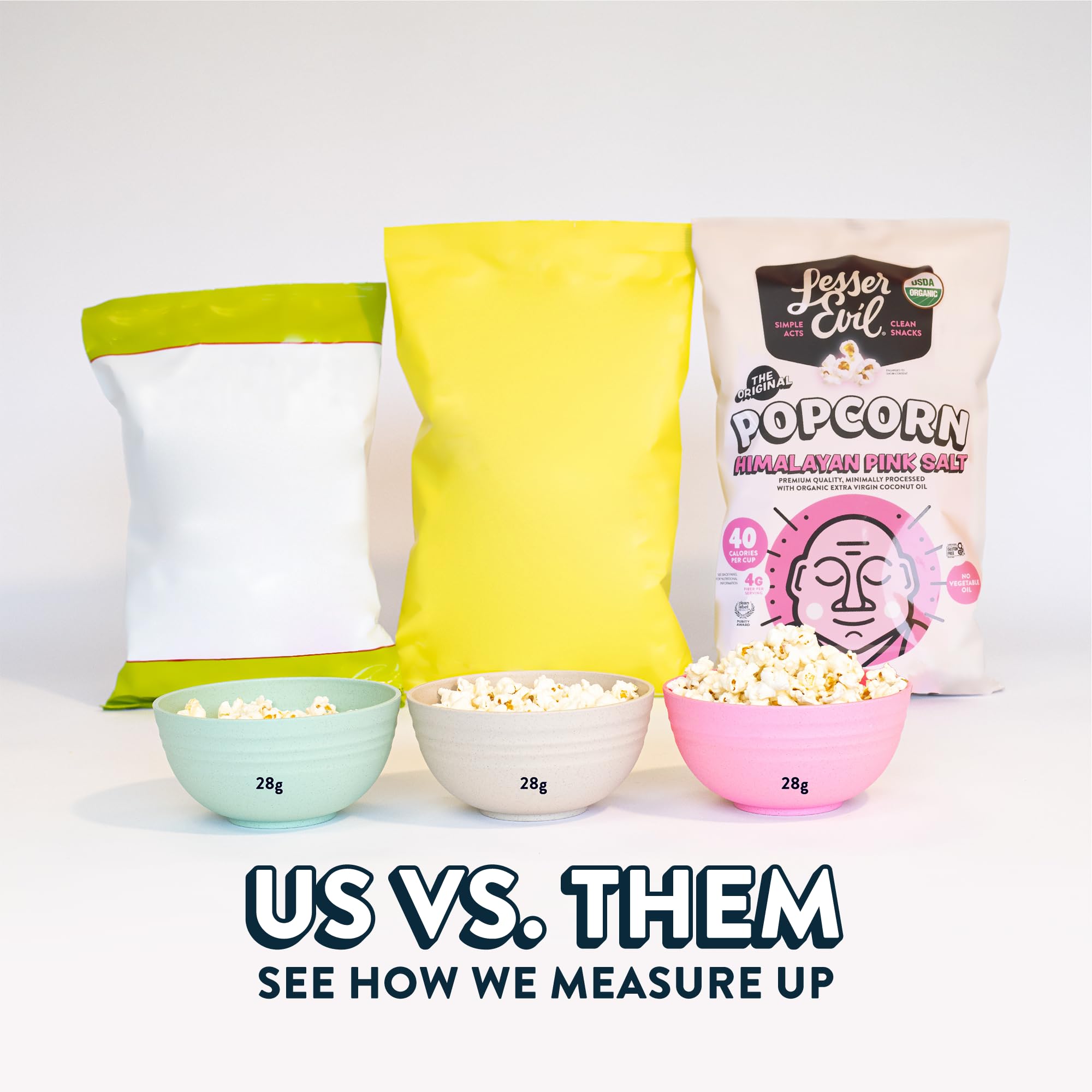 Lesserevil White Cheddar Organic popcorn ingredient list highlights quality.