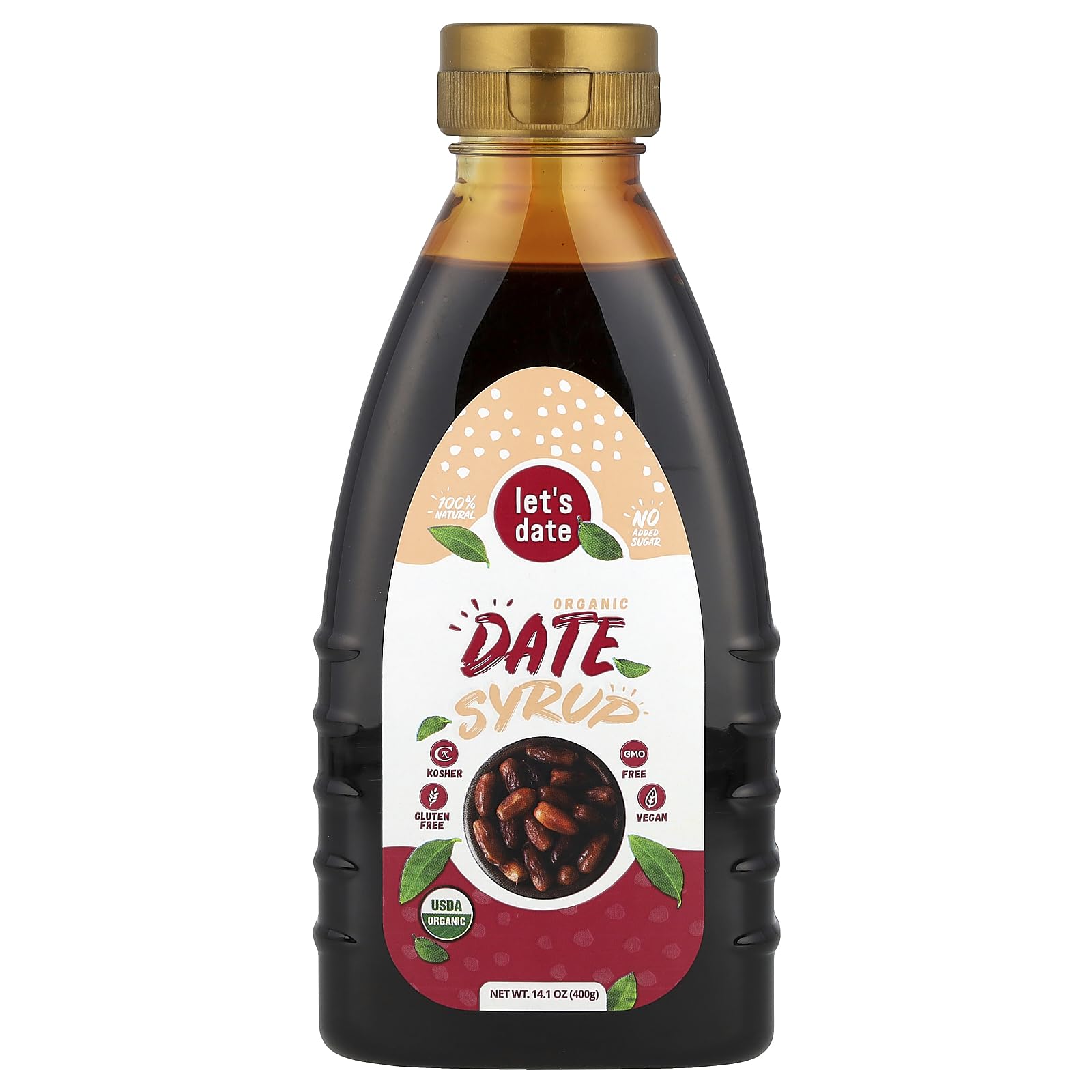 Let’s Date date syrup being poured as natural sweetness for coffee