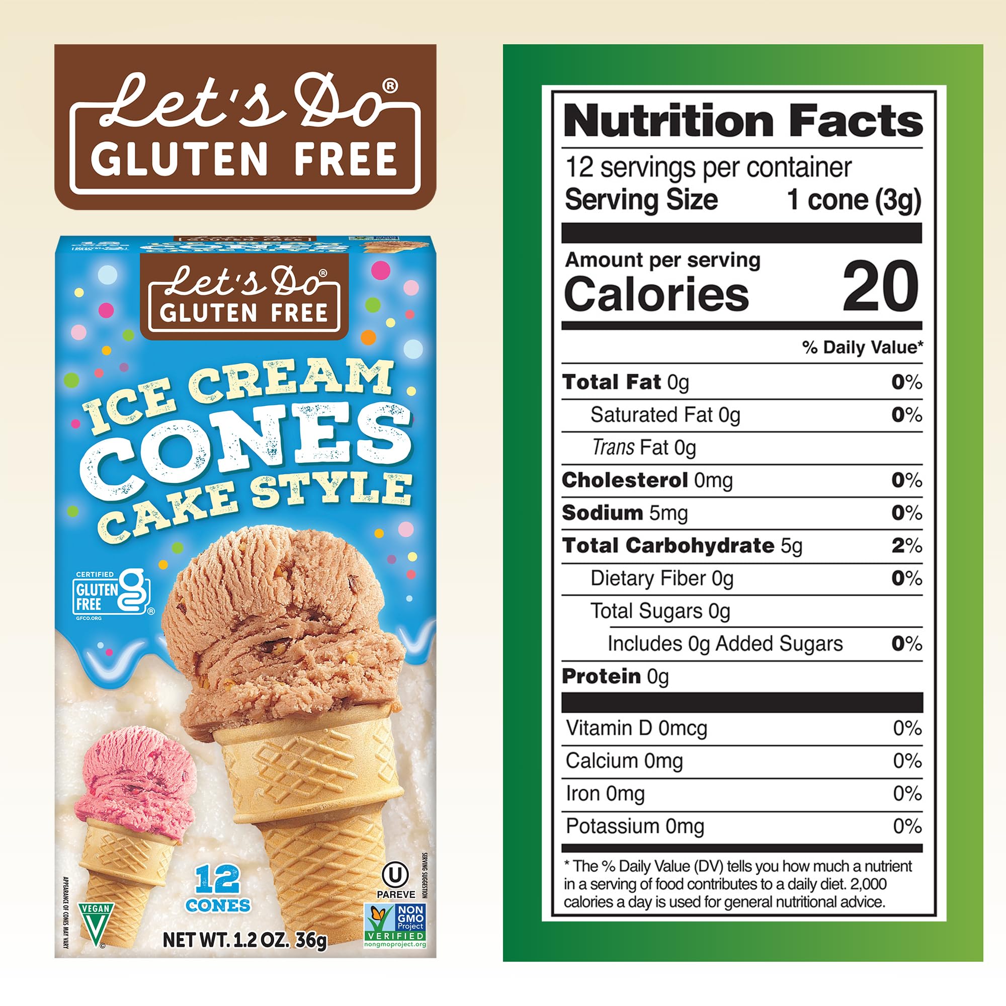 12-pack lets you party with easy-to-serve gluten free cones.
