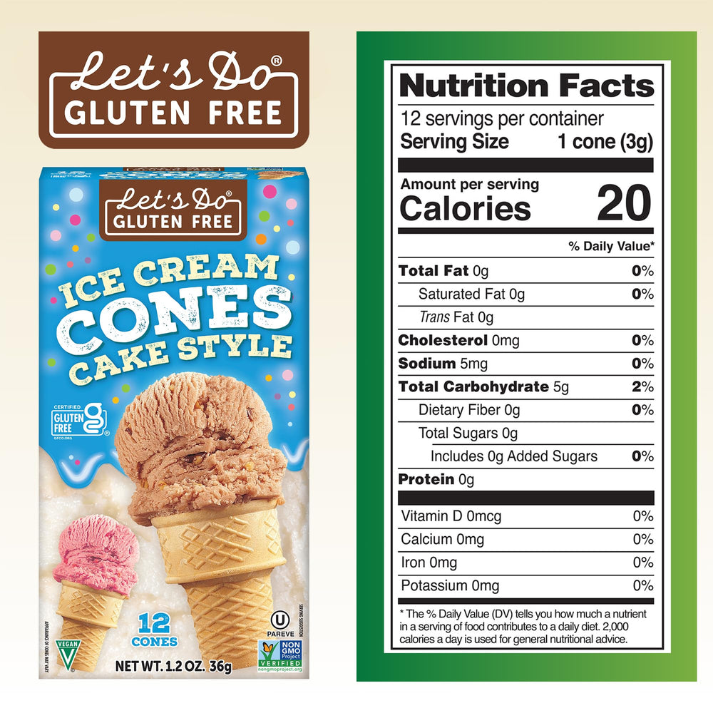 12-pack lets you party with easy-to-serve gluten free cones.