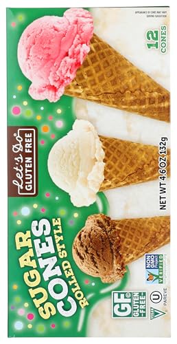Let's Do Gluten Free Sugar Cones Rolled Style close-up of rolled texture, perfect for crispy desserts.