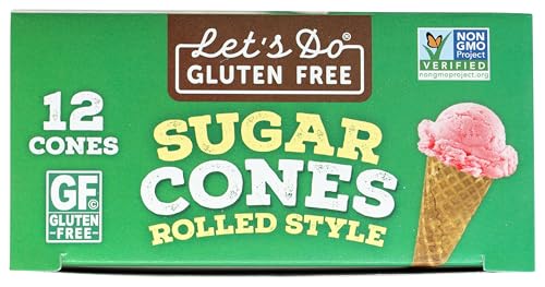 Let's Do Gluten Free Sugar Cones Rolled Style 6.4 oz package, compact for easy storage.